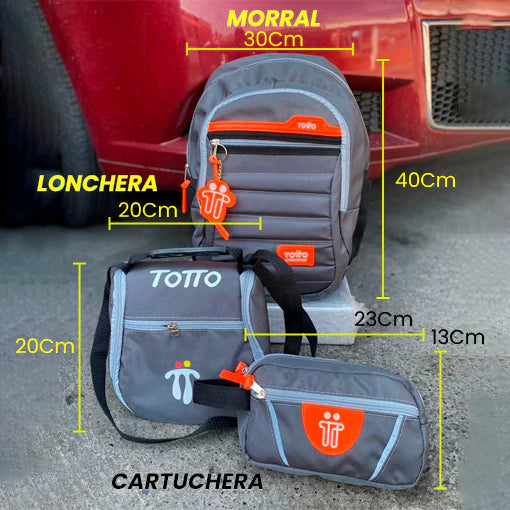 MORRAL TOTTO + GRATIS LONCHERA + CARTUCHERA + ENVÍO