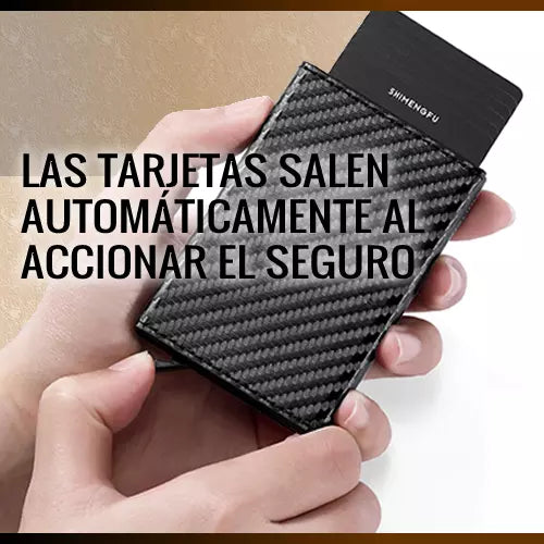 Billetera Inteligente Anti Escaneo + Reloj Elegante GRATIS